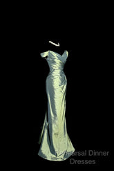 Vintage Mermaid Off The Shoulder Green Long Semi Formal Prom Gown Fairy Semi Formal Prom Dresses